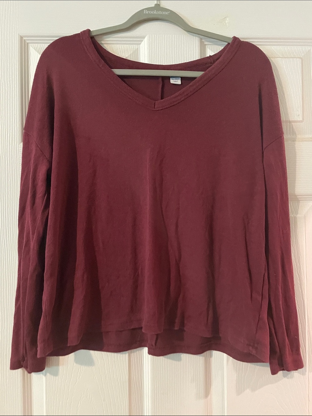 Old Navy Women's V-Neck Long Sleeve Top - Wine